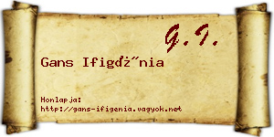 Gans Ifigénia névjegykártya